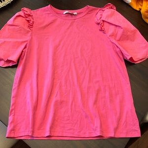 English Factory ruffle shirt size small pink